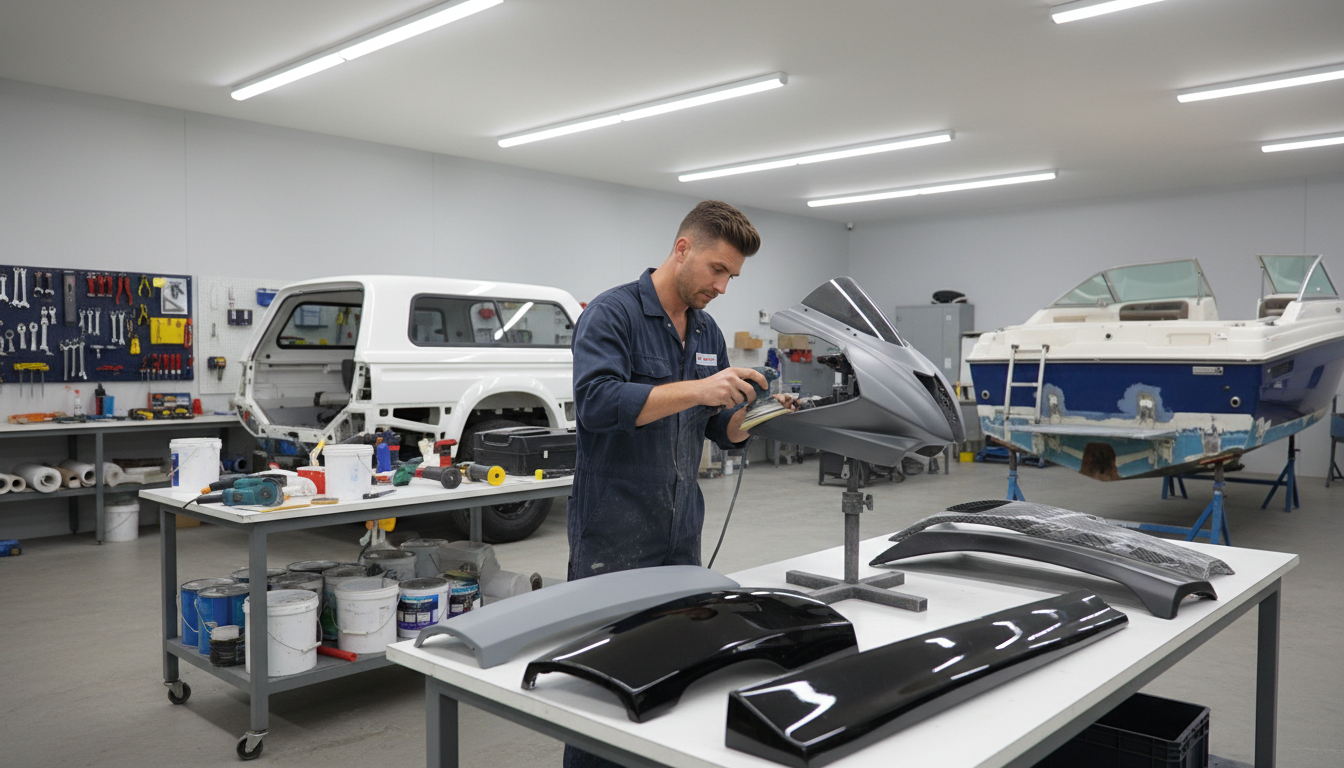 Ace Fibreglass technicians working in Warana
